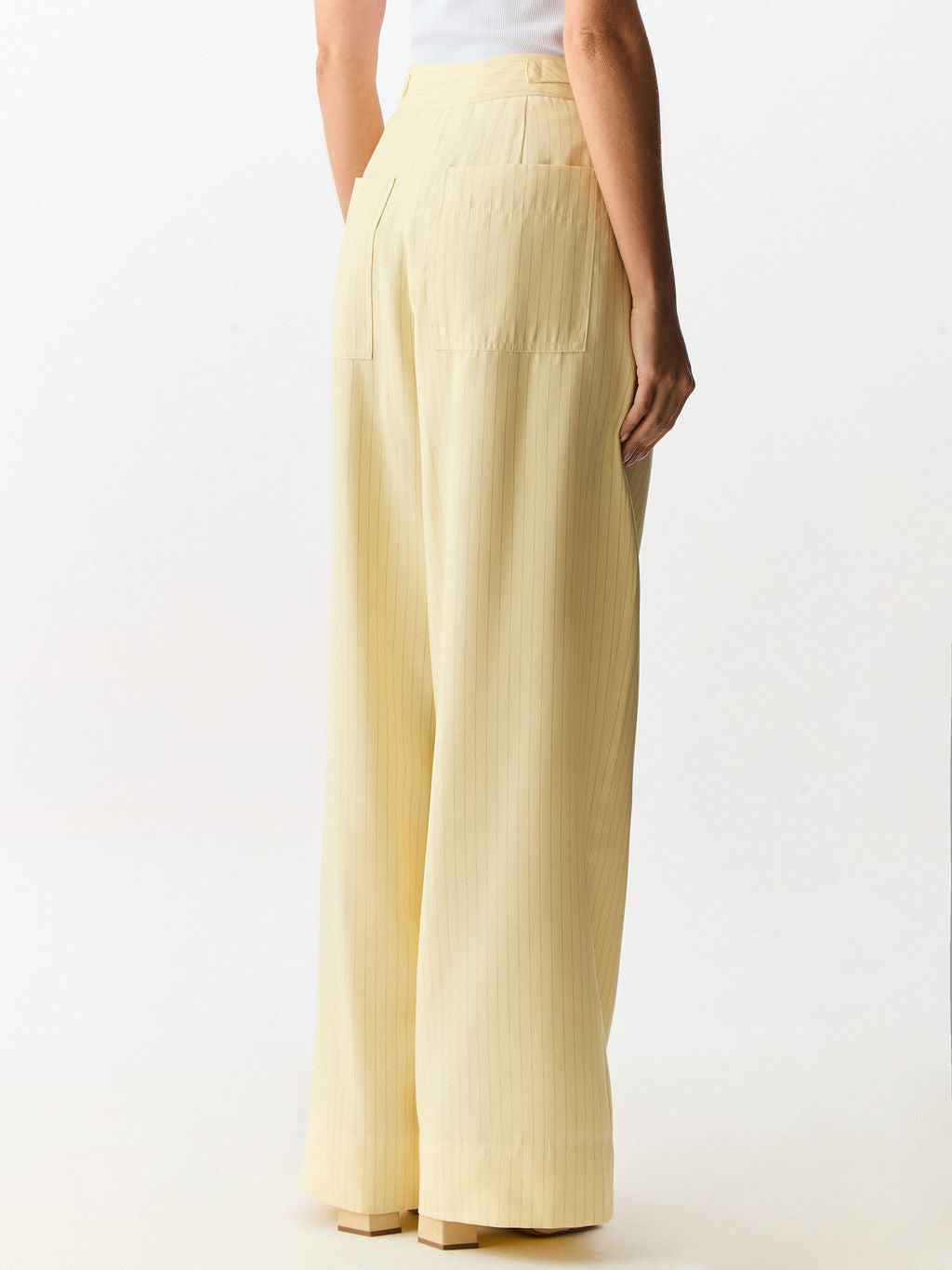 Calça Risca de Giz Ivory
