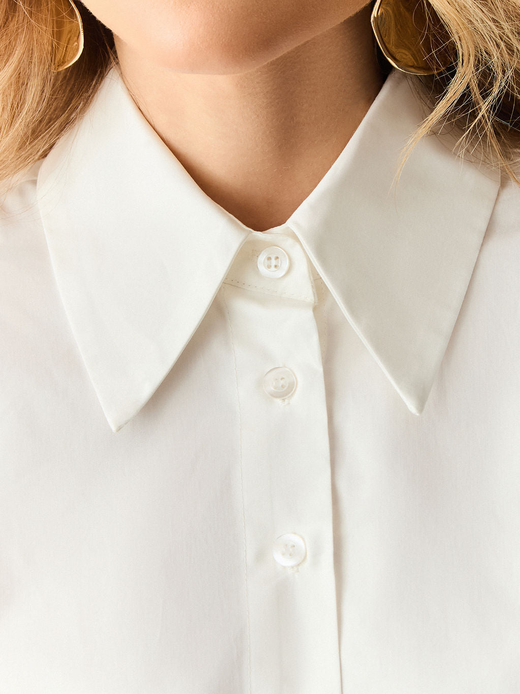 Camisa Acinturada com Carcela Off White