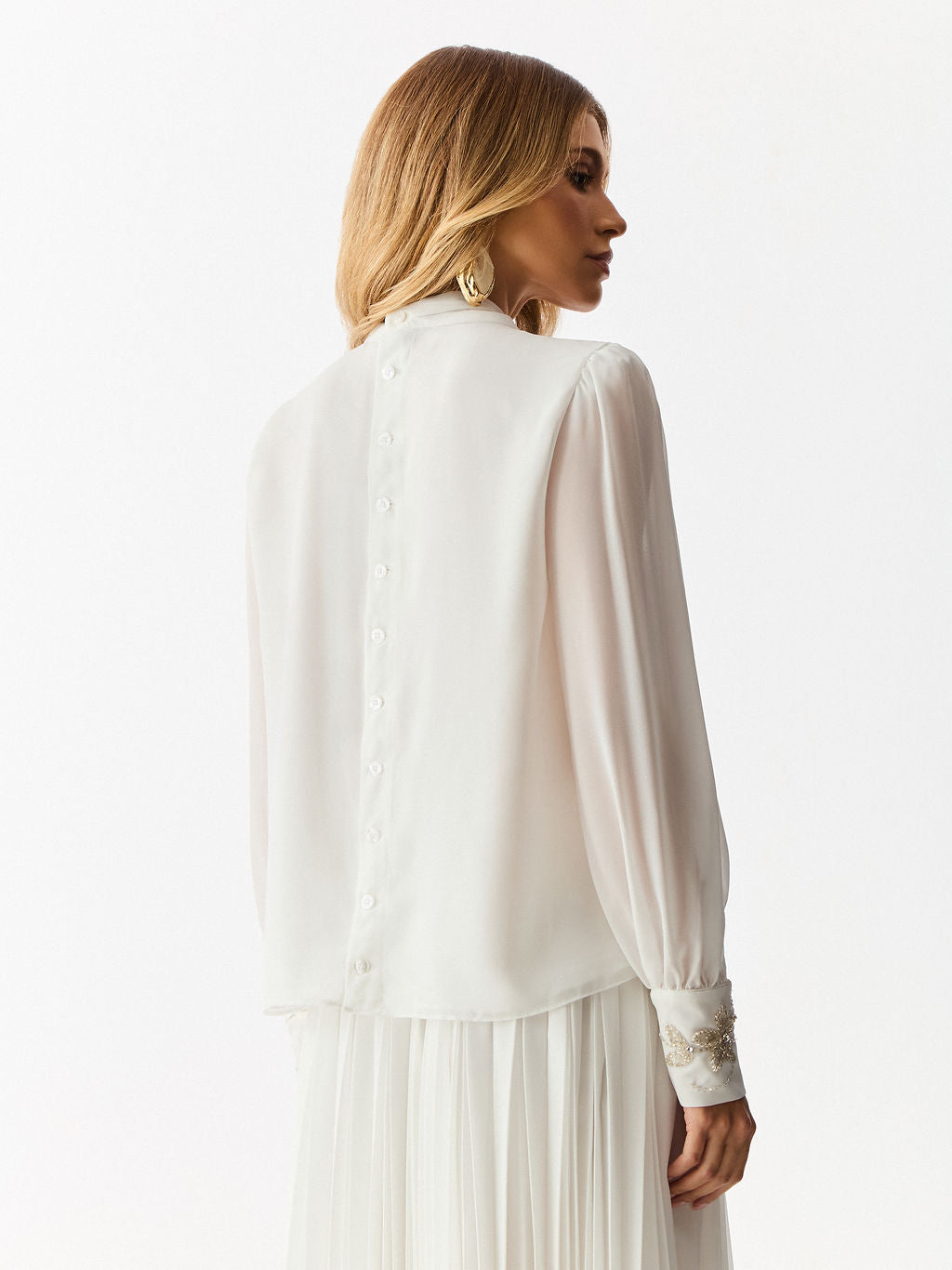 Camisa com Manga Longa Bufante Blanc