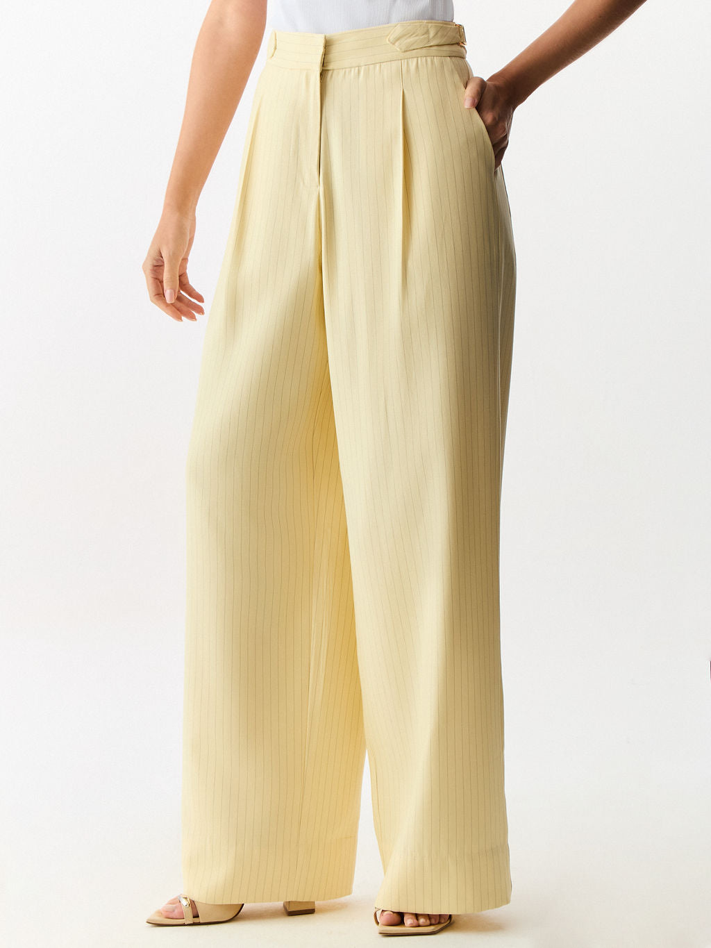 Calça Risca de Giz Ivory