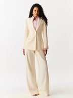 Blazer Alongado Acinturado Creme