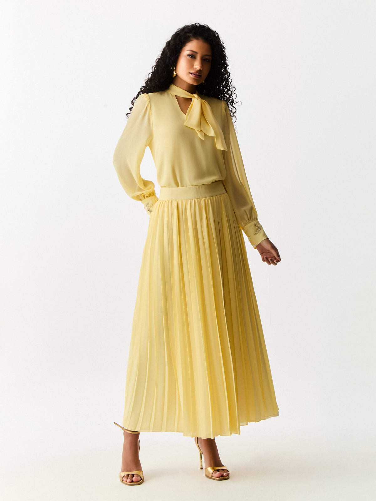 Saia Plissada de Chiffon Star
