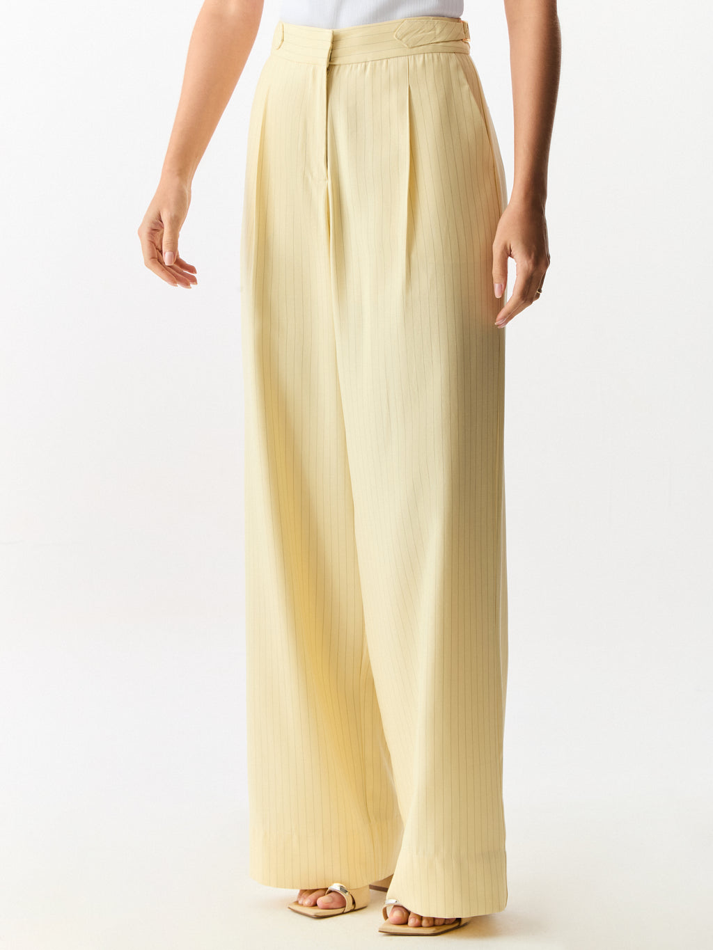 Calça Risca de Giz Ivory