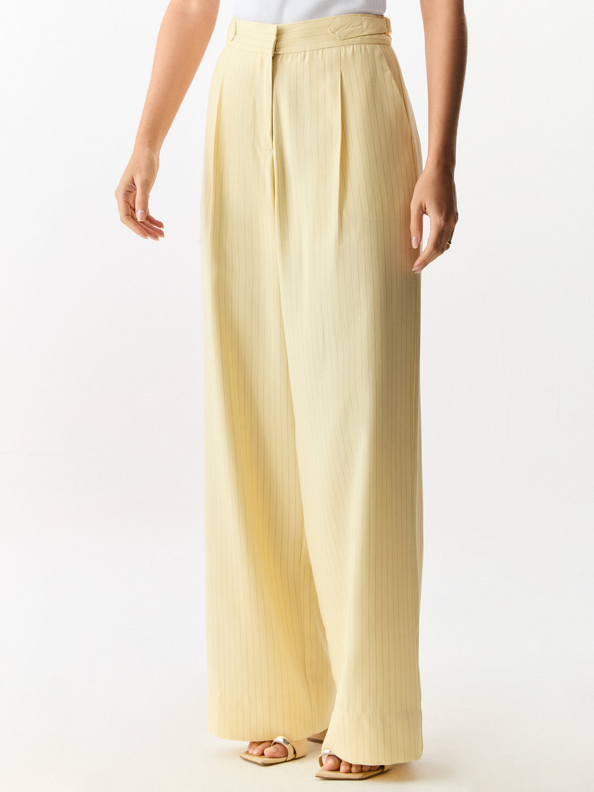 Calça Risca de Giz Ivory