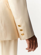 Blazer Alongado Acinturado Creme