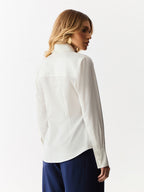 Camisa Acinturada com Carcela Off White