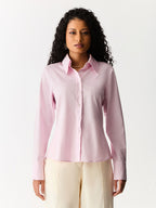 Camisa Acinturada com Carcela Rosa Giz