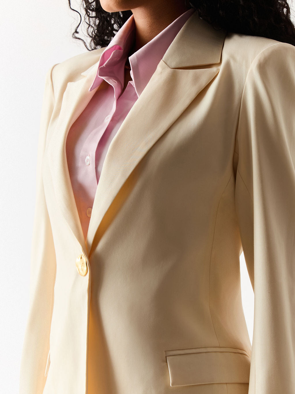 Blazer Alongado Acinturado Creme