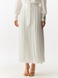 Saia Plissada de Chiffon Blanc