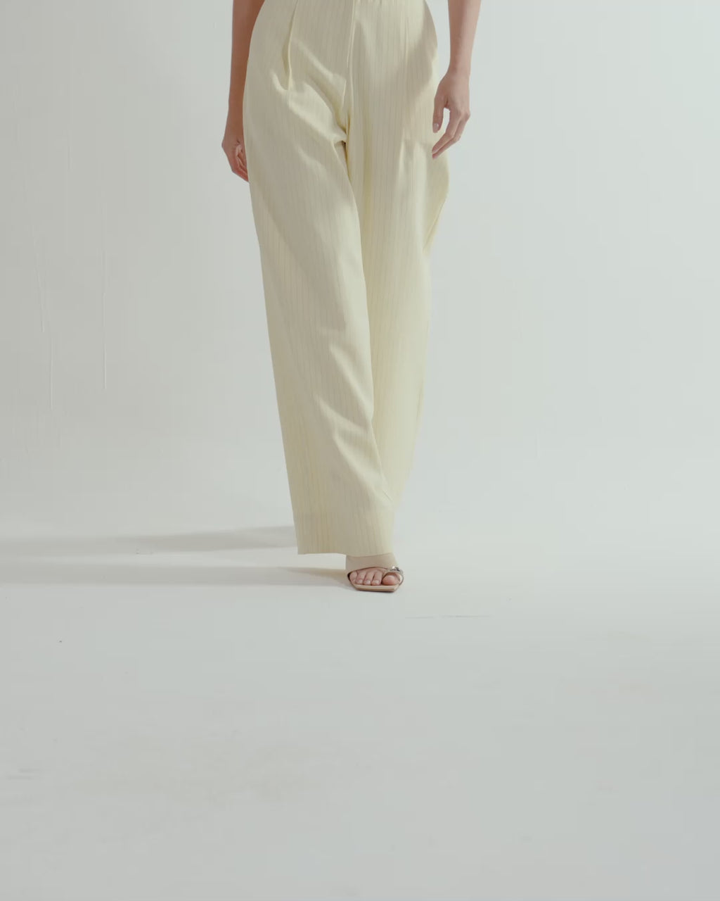 Calça Risca de Giz Ivory