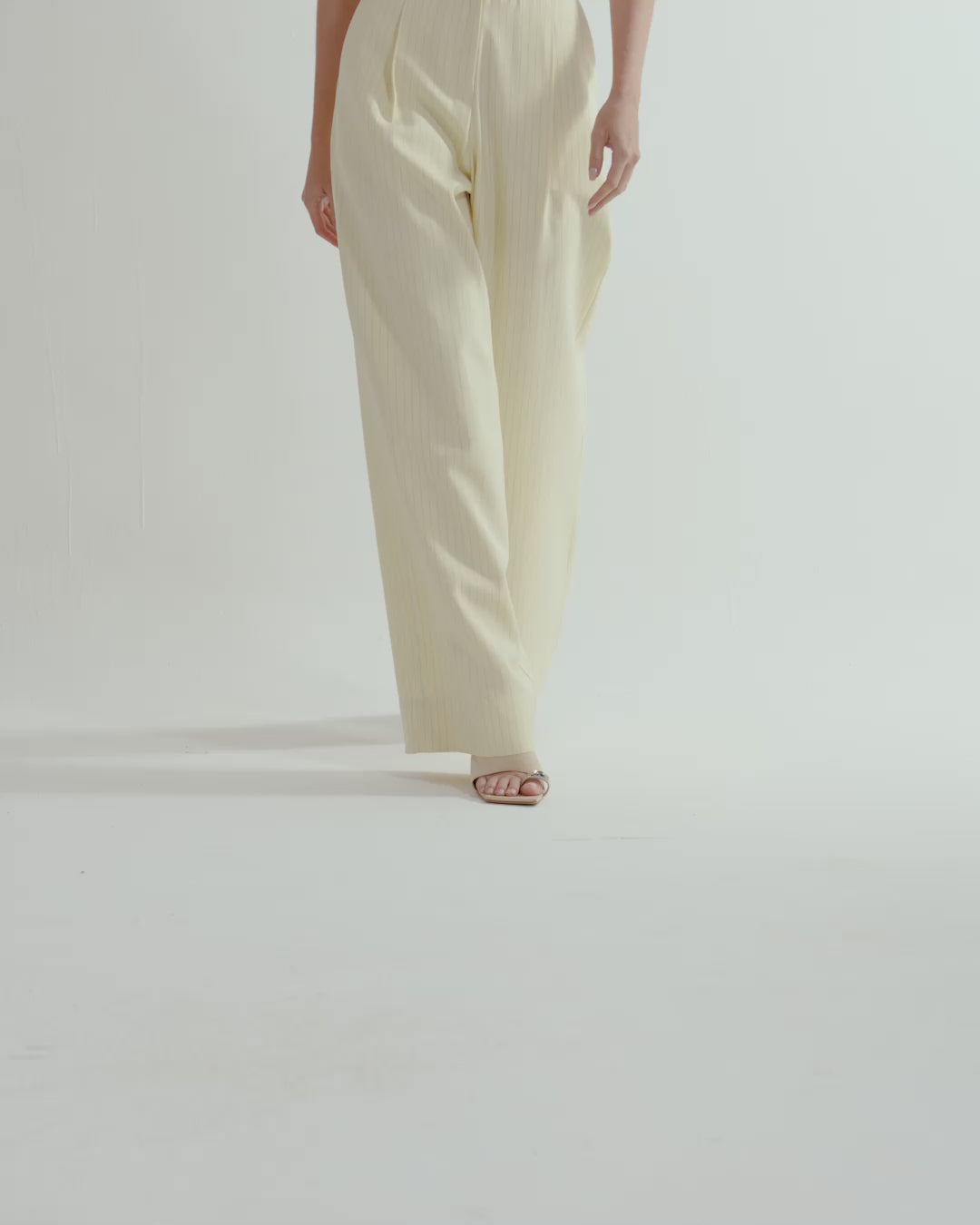 Calça Risca de Giz Ivory