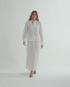 Saia Plissada de Chiffon Blanc